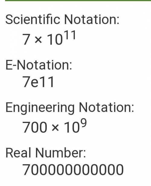 Scientific Notation of 700 000 000 000