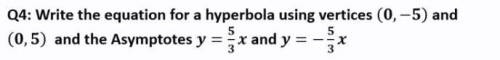Write the equation for a hyperbola using vertices and the Asymptotes
