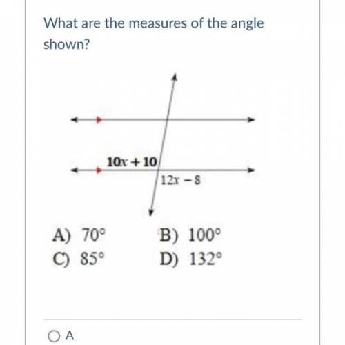 What are the measures of the angle shown