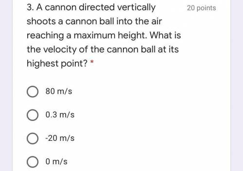 What is the velocity of the cannon ball at its highest point 
?