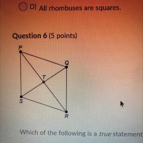 Which off the following is a true statement about the rhombus shown?