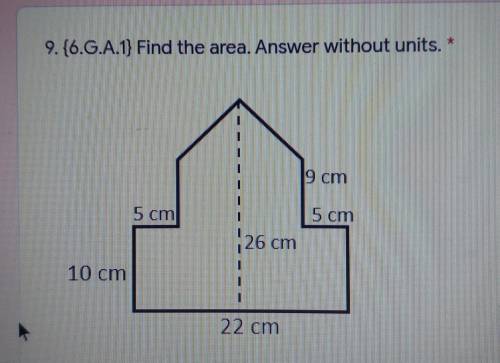 Find the area. 9 cm 5 cm 5 cm 26 cm 10 cm 22 cm. HELP PLEASE