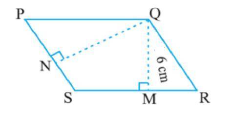 0. PQRS is a parallelogram. QM is the height from Q to SR and QN is the height

from Q to PS. If S
