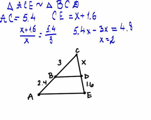 Line segment AE is parallel to line segment BD. Which of the following equations will NOT help you f