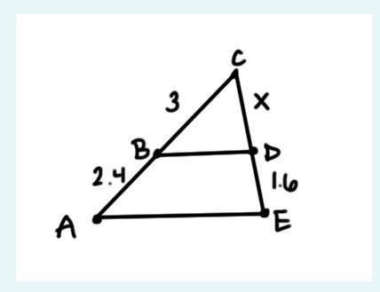 Line segment AE is parallel to line segment BD. Which of the following equations will NOT help you