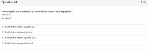 How can you use elimination to solve the system of linear equations?
(see image)