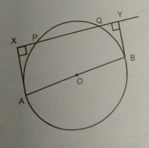 In the figure PQ is a chord and AB is a diameter.AX and BY are the perpendicular to PQ.Show that PX