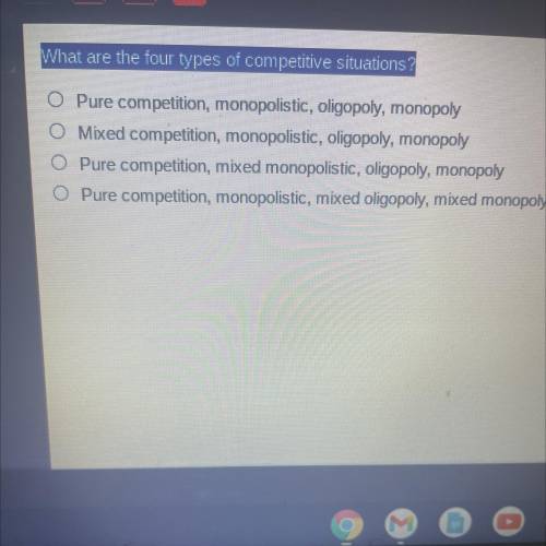 What are the four types of competitive situations