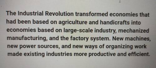 AP WORLD HISTORY
How did the Industrial Revolution transform the global economy?