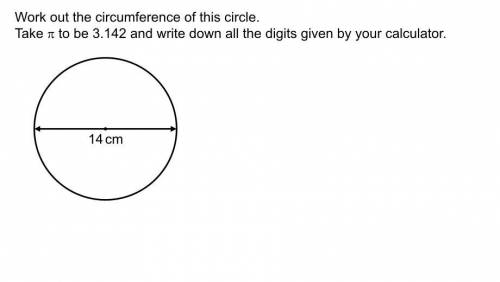 Work out the circumference of this circle. 
SOMEONE HELP ME!!