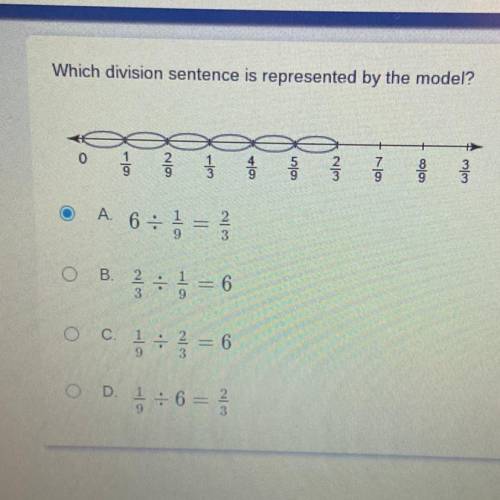 Which division sentence is represented by the model