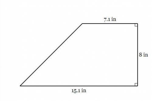 What is the area, in square inches, of the trapezoid below?