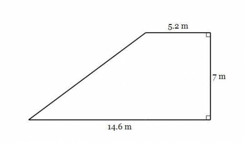What is the area, in square meters, of the trapezoid below?
