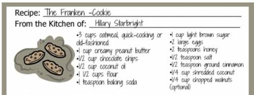 Mary is making cookies using the recipe below. The recipe will make about 2 dozen cookies.

Which