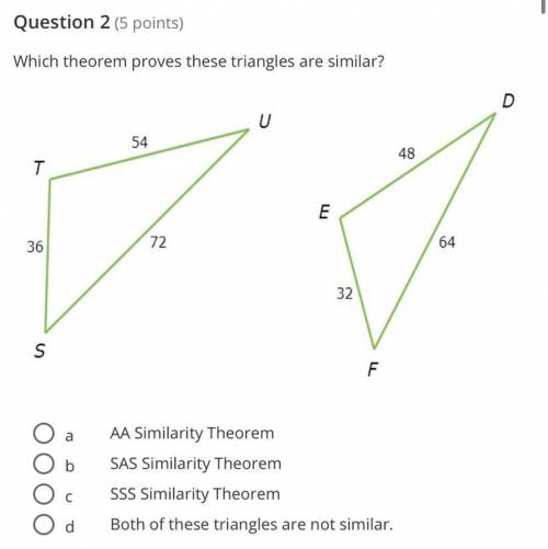 Which theorem proves these triangles are similar?
