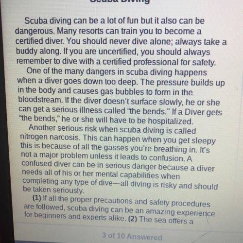 What changes should be made to this ser-tence from the second paragraph?

If a Diver gets the ben
