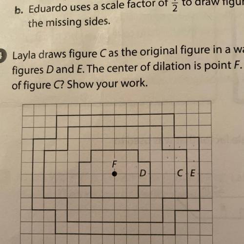 Layla draws figure C as the original figure in a wallpaper pattern. Then she draws

figures D and