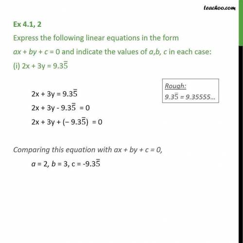 Replace cand din the equation cx + d=8x + 12 with the

given values. Then, match the values of cand