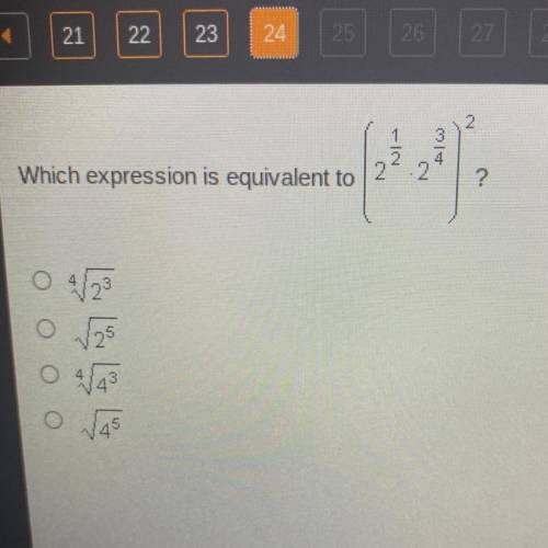 Which expression is equivalent to
HELP FAST 50 points