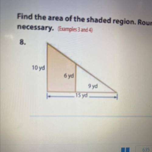 Find the area of the shaded region. Round to the nearest tenth if necessary. Show work