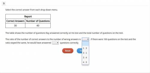 PLS HELP

Select the correct answer from each drop-down menu.ReportCorrect Answers Number of Quest
