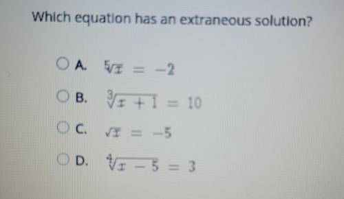 Which equation has an extraneous solution?