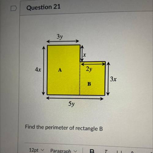 Find the perimeter of rectangle B