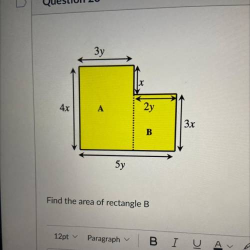 Find the area of rectangle B