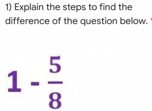Explain the steps to find the difference of the question below