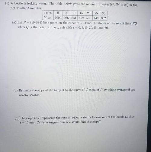 This is for calculus 
Please solve each part and show work for all parts thank you