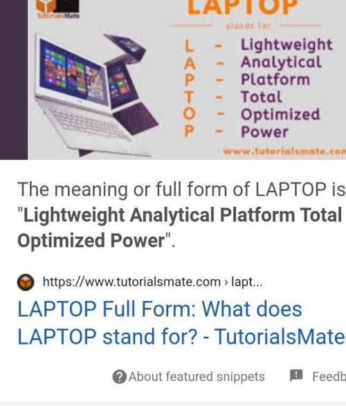 What is full form of laptop..