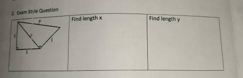 2. Exam Style Question Find length X and Find length y