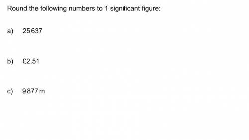 Round the following numbers to 1 significant figure.