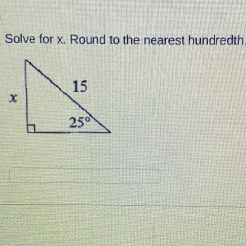 Solve for x. round to nearest hundredth. PLS HELP. will award brainliest