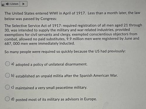 The United States entered WWI in April of 1917. Less than a month later, the law

below was passed