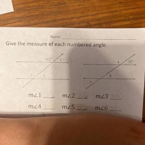 Can someone help with this please. Give the measure of each numbered angle.