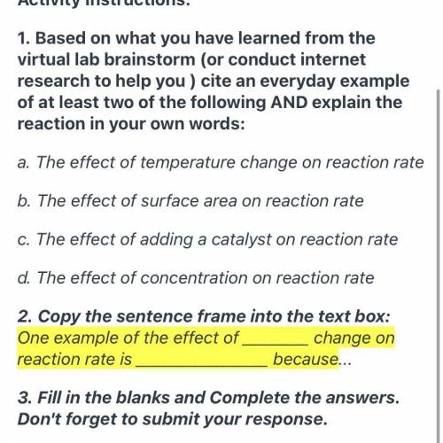 A. The effect of temperature change on reaction rate

b. The effect of surface area on reaction ra