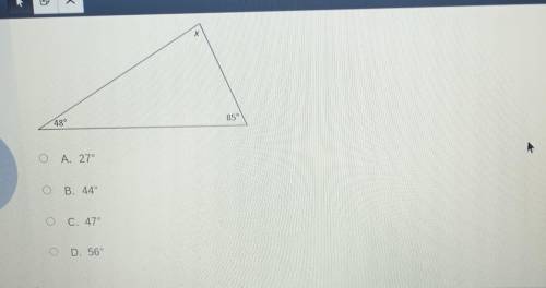 PLEASE HELP ASAP WORTH 20 POINTS Find the value of x in the triangle.