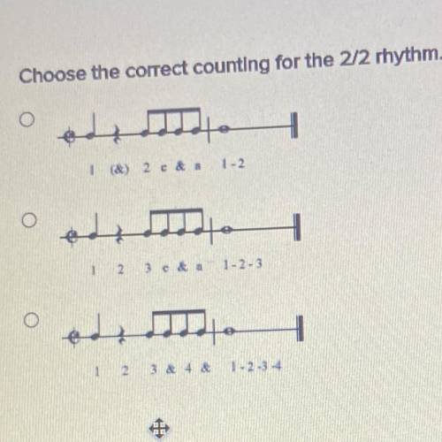 Choose the correct counting for the 2/2 Rhythm