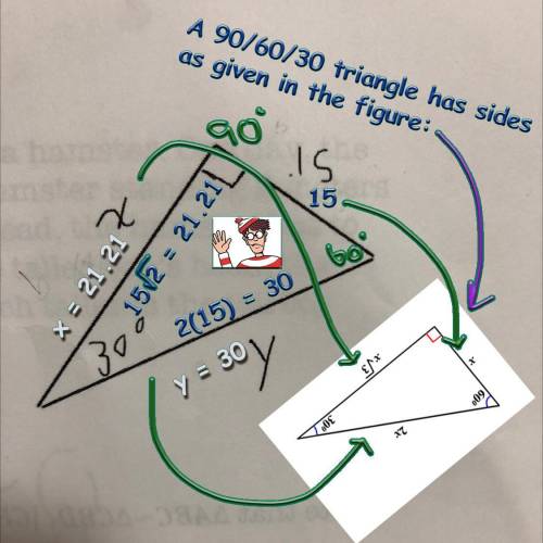 Find the missing sides and angles for the triangle.