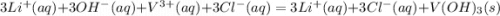 3Li^+(aq)+3OH^-(aq)+V^3^+(aq)+3Cl^-(aq)= 3Li^+(aq)+3Cl^-(aq)+V(OH)_3(s)