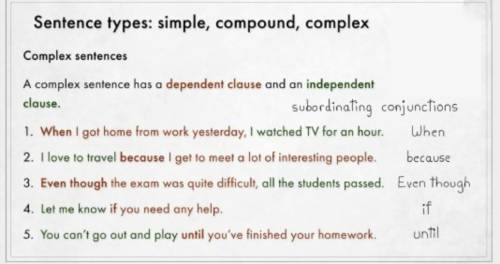 Compound and Complex Sentences quiz