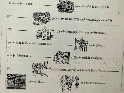 Complete these sentences with the word illustrated. (French)