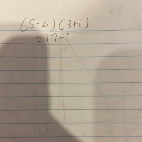 What is the product of (5-2i)(3+i)