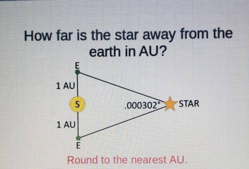 How far is the star away from the earth in AU?.000302°1AU