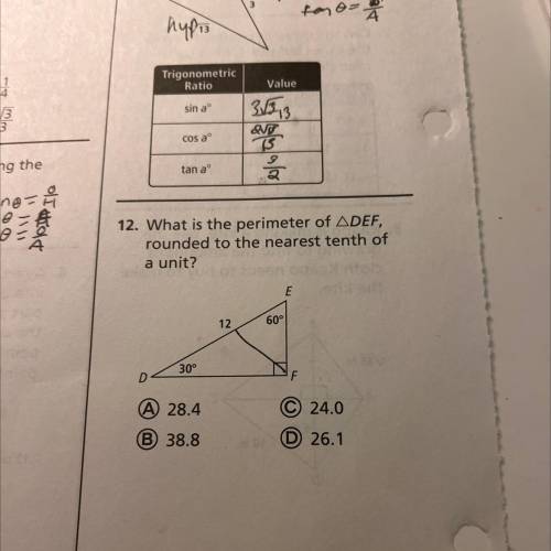 What is the perimeter of DEF, rounded to the nearest tenth of a unit ?