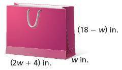 A gift bag shaped like a rectangular prism has a volume of 1152 cubic inches. The dimensions of the