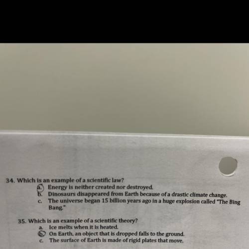 Can someone please check if my answers are right for questions 34 and 35. Thanks!!