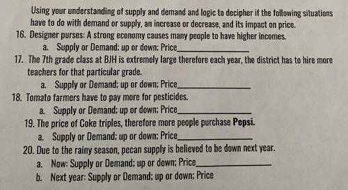 *ECONOMICS*
Please answer all of the questions!