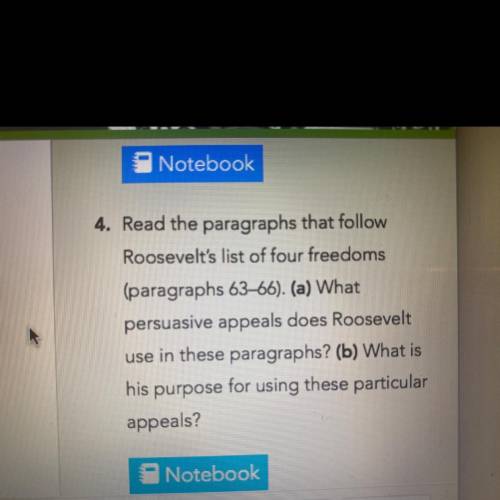4. Read the paragraphs that follow

Roosevelt's list of four freedoms
(paragraphs 63-66). (a) What